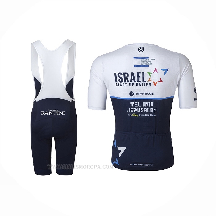 2021 Ropa Ciclismo Israel Cycling Academy Azul Blanco Mangas Corta Y Culotte Corto